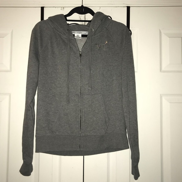PINK VS Gray HTF Bling Hoodie-Large,HTF/SOLD OUT - Picture 3 of 5